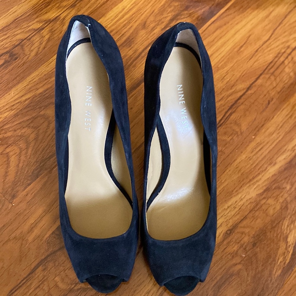 Nine West black suede high heels